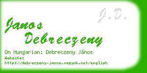 janos debreczeny business card